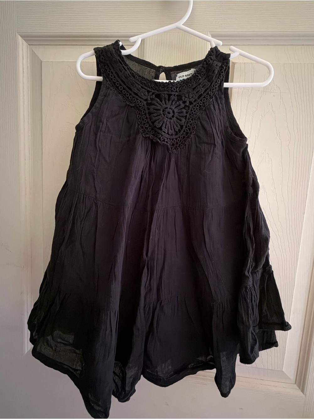 Old Navy Kids Black Crochet Lace Gauze Dress